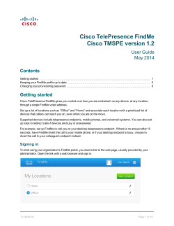 Cisco TelePresence Management Suite Provisioning Extension FindMe User Guide (1.2)