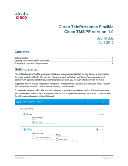 Cisco TelePresence FindMe User Guide (Cisco TMSPE 1.0)
