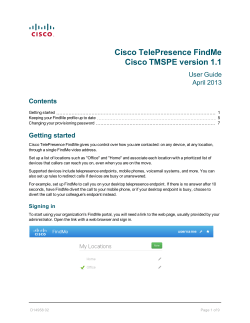 Cisco TelePresence FindMe User Guide (Cisco TMSPE 1.1)