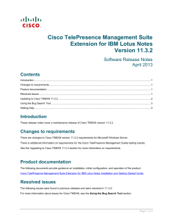 Cisco TelePresence Management Suite Extension for IBM Lotus Notes Release Notes (11.3.2)