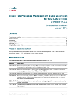 Cisco TelePresence Management Suite Extension for IBM Lotus Notes Release Notes (11.3.3)