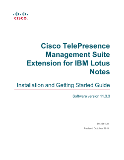Cisco TelePresence Management Suite Extension for IBM Lotus Notes Installation and Getting Started Guide (11.3.3)