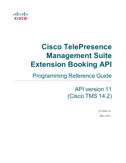 Cisco Telepresence Management Suite Extension Booking API Programming Reference Guide (14.2)
