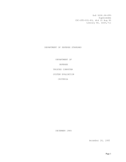 The DOD Trusted Computer System Evaluation Criteria -TCSEC guidelines