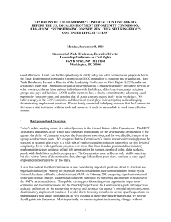 Testimony of LLCR before EEOC