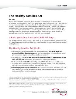 Overview: The Healthy Families Act