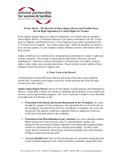 On the Merits: The Records of Janice Rogers Brown and Priscilla Owen