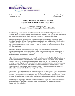 Statement of Opposition on the Nomination of Judge Samuel Alito