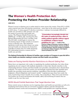 The Women's Health Protection Act: Protecting the Patient-Provider Relationship