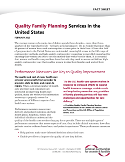 Quality Family Planning Services in the United States