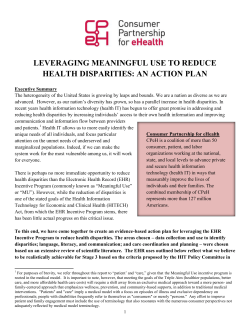 Leveraging Meaningful Use to Reduce Health Disparities: An Action Plan