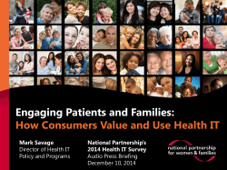 Presentation: Engaging Patients and Families: How Consumers Value and Use Health IT