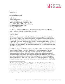 CPeH Comments on Meaningful Use Stage 3