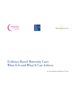 Evidence-Based Maternity Care: What It Is and What It Can Achieve (2008)