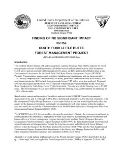 Finding of No Significant Impact for the South Fork Little Butte Forest Management Project