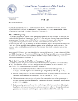 South Fork Little Butte Forest Management Scoping Letter