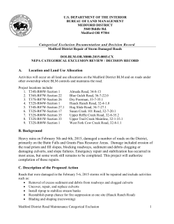 Medford District Repair of Storm Damaged Roads