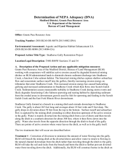 Determination of NEPA Adequacy