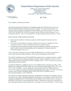 Finding of No Significant Impact,Decision Record