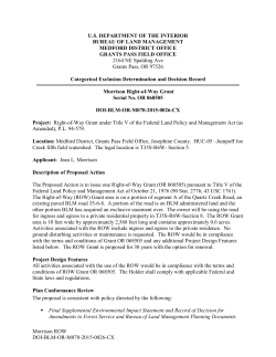 Morrison Right-of-Way Categorical Exclusion