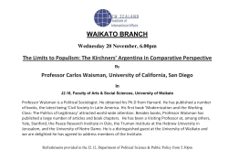 The Limits to Populism: The Kirchners&rsquo; Argentina in Comparative Perspective