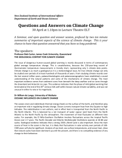 Questions and Answers on Climate Change