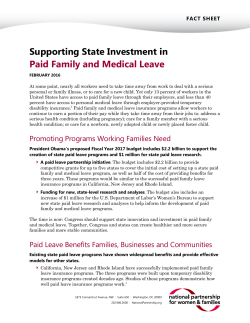 Supporting State Investment in Paid Family and Medical Leave