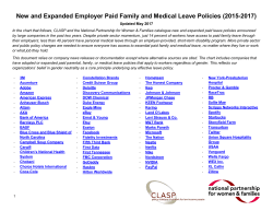 New and Expanded Employer Paid Family Leave Policies (2015-2016)