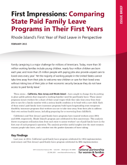 First Impressions: Comparing State Paid Family Leave Programs in Their First Years