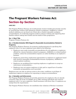 The Pregnant Workers Fairness Act: A Section-by-Section Summary