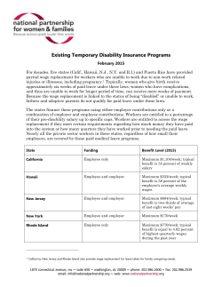Existing Temporary Disability Insurance Programs