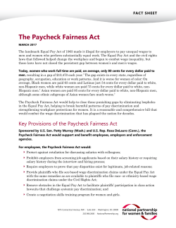 The Paycheck Fairness Act
