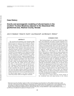 Skalbeck, J.D., Karlin, R.E., Shevenell, L., and Widmer, M.C., 2005. Gravity and aeromagnetic modeling of alluvial basins in the southern Truckee Meadows adjacent to the Steamboat Hills geothermal area and, Washoe County, Nevada:&nbsp; 10.1190/1.1925739, Geophysics, v. 70, no. 3, p. B1-B9.