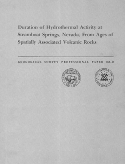 Silberman, M.L., White, D.E., Keith, T.E.C., and Dockter, R.D., 1979, Duration of Hydrothermal Activity At Steamboat Springs, Nevada, from Ages of Spatially Associated Volcanic Rocks: U.S. Geological Survey Professional Paper 458 D, 14 p.&nbsp;