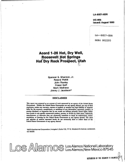Shannon, S.S., Pettitt, R., Rowley, J., Goff, F., Mathews, M., and Jacobson, J.J., 1983, Acord 1-26 Hot, Dry Well, Roosevelt Hot Springs Hot Dry Rock Prospect, Utah, August 1983, 15 pgs