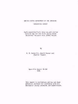 Senterfit, R.M., Hoover, D., and Tippens, C., 1976, Audiomagnetotelluric Data Log and Station Location Map for the Dixie Valley Known Geothermal Resource Area, Nevada: U.S. Geological Survey Open-File Report 76-292, 12 p.