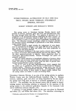 Schoen, R., and White, D.E., 1965, Hydrothermal Alteration in GS-3 and GS-4 Drill Holes, Main Terrace, Steamboat Springs, Nevada: Economic Geology, v. 60. p. 1411-1421.