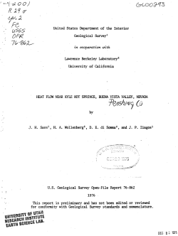 Sass, J.H., Wollenberg, H.A., Di Somma, D.E., and Ziagos, J.P., 1976, Heat Flow Near Kyle Hot Springs, Buena Vista Valley, Nevada: U.S. Geological Survey Open-File Report 76-862, 18 p