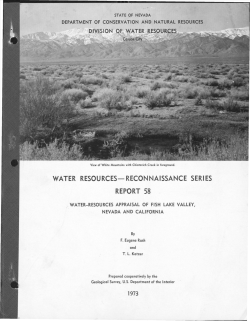 Rush, F.E., and Katzer, T.L., 1973, Water Resources Appraisal of Fish Lake Valley, Nevada and California: Nevada Department of Conservation and National Resources, Water Resources Reconnaissance Series Report 58, 70 p.