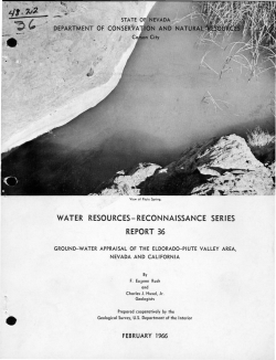 Rush, F.E., and Huxel, C.J., Jr., 1966, Ground Water Appraisal of the Eldorado Piute Valley Area, Nevada and California: Nevada Department Conservation and National Resources, Water Resources Reconnaissance Series Report 36, 30 p.