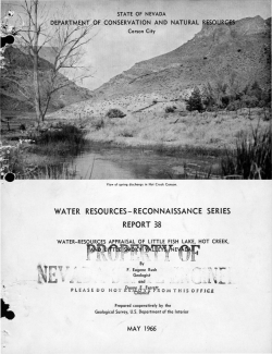 Rush, F.E., and Everett, D.E., 1966, Water Resources Appraisal of Little Fish Lake, Hot Creek, and Little Smoky Valleys, Nevada: Nevada Department Conservation and National Resources, Water Resources Reconnaissance Series Report 38.