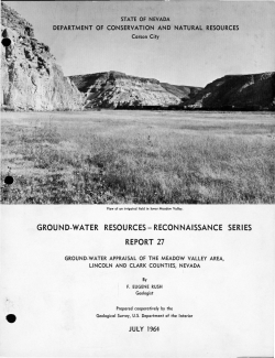 Rush, F.E., 1964, Ground Water Appraisal of the Meadow Valley Area, Lincoln and Clark Counties, Nevada: Nevada Department of Conservation and Natural Resources, Water Resources Reconnaissance Series Report no. 27, 43 p.