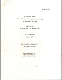 Pilkington, H.D., 1981, McCoy Area, Nevada Geothermal Reservoir Assessment Case History, Northern Basin and Range, Annual Report 1 January 1980 - 31 December 1980: DOE/ET/27010-2, AMAX Exploration, Inc., under contract DE-AC08-79-ET-27010, 21 p.