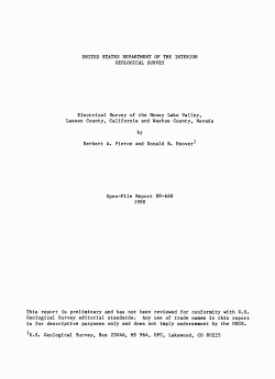 Pierce, H.A., and Hoover, D.B., 1988, Electrical Survey of the Honey Lake Valley, Lassen County, California and Washoe County, Nevada: United States Geological Survey Open-File Report 88-668, 125 p.