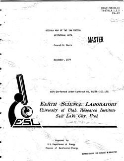 Moore, J.N., 1979, Geology of the San Emidio Geothermal Area: Earth Science Laboratory, (University of Utah Research Institute), DOE/ET/28392-33, 78-1701.B.1.2.2, ESL-23, 8 p.