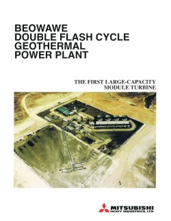 Mitsubishi Heavy Industries, Ltd., Beowawe Double Flash Cycle Geothermal Power Plant, Brochure.
