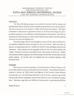 Mesquite Group, 1993, Geothermal Prospect Report for Celex-Nevada, Inc. Patua Hot Springs Geothermal System, Lyon and Churchill Counties, Nevada, 10 p.