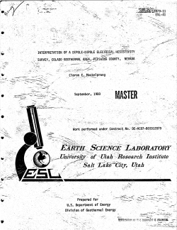 Mackelprang, C.E., 1980, Interpretation of A Dipole-Dipole Electrical Resistivity Survey, Colado Geothermal Area, Pershing County, Nevada: Utah University, Research Inst, Salt Lake City, Earth Science Lab, ESL-41, 94 p.