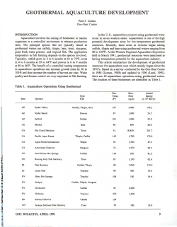 Lienau, P.J., 1991, Geothermal Aquaculture Development: Geo-Heat Center Quarterly Bulletin, v. 13, no. 2, p. 5-7.