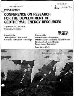 Keller, G.V., Grose, T., and Crewdson, R.A., 1974, Colorado School of Mines Nevada Geothermal Study: Conference on Research for Development of Geothermal Energy Resources, Pasadena, CA, 1974, Proceedings, p. 73 84; Also National Science Foundation RANN Report 74-159.